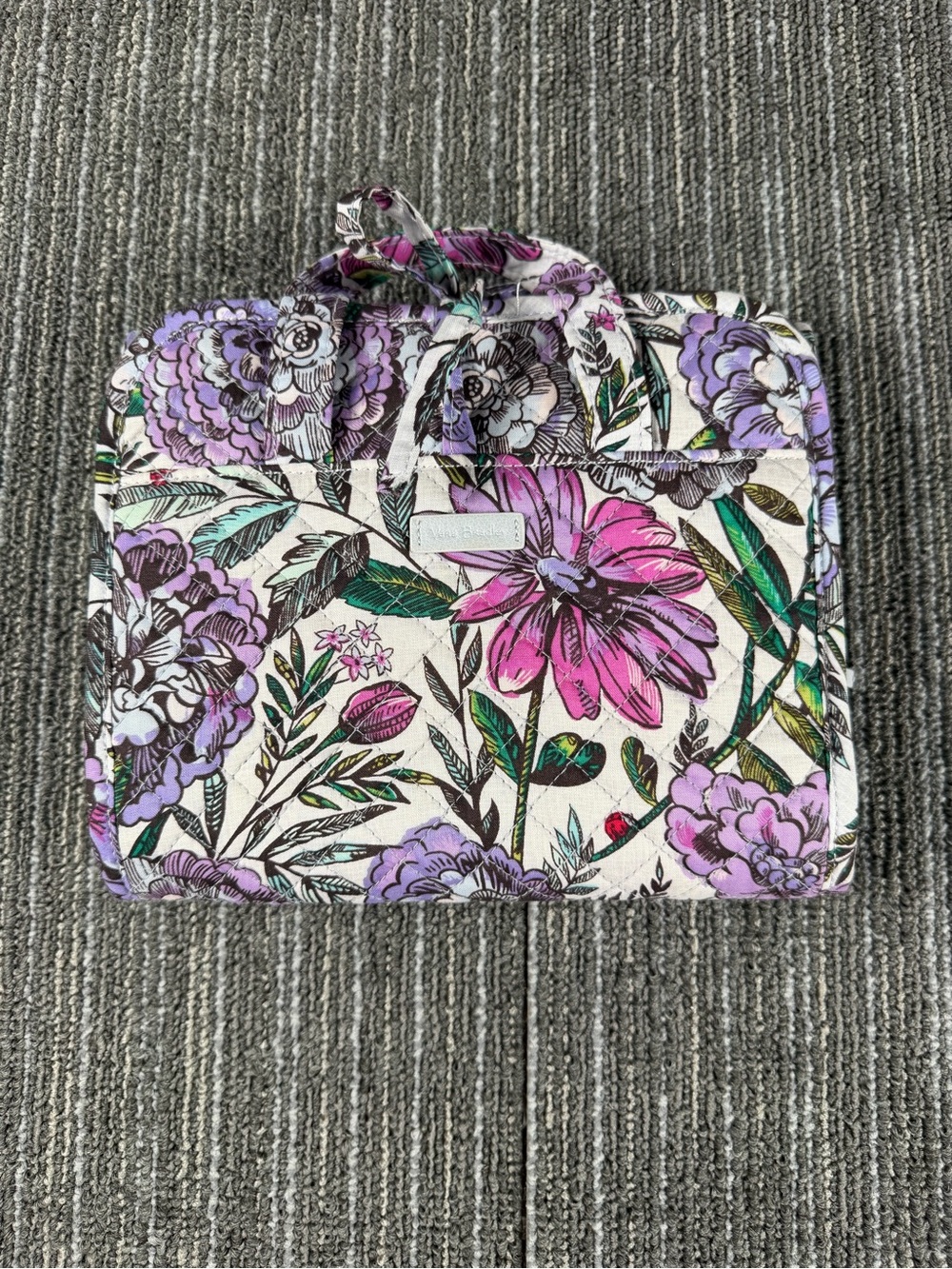 Vera Bradley Quilted Makeup Bag In Lavender Meadow Pattern
